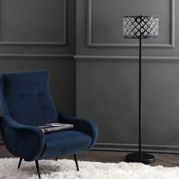 Elizabeth 60" Crystal/Metal LED Floor Lamp - JONATHAN Y